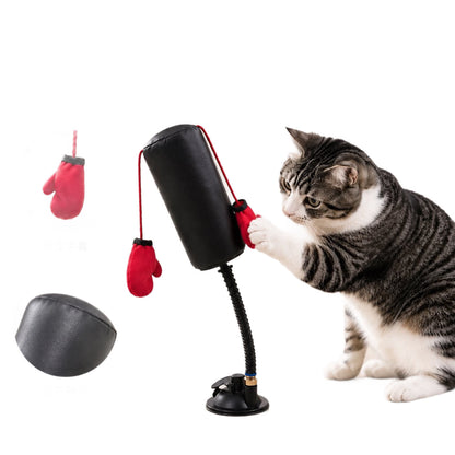Cat Boxing Gloves Toy with Suction Cup Base