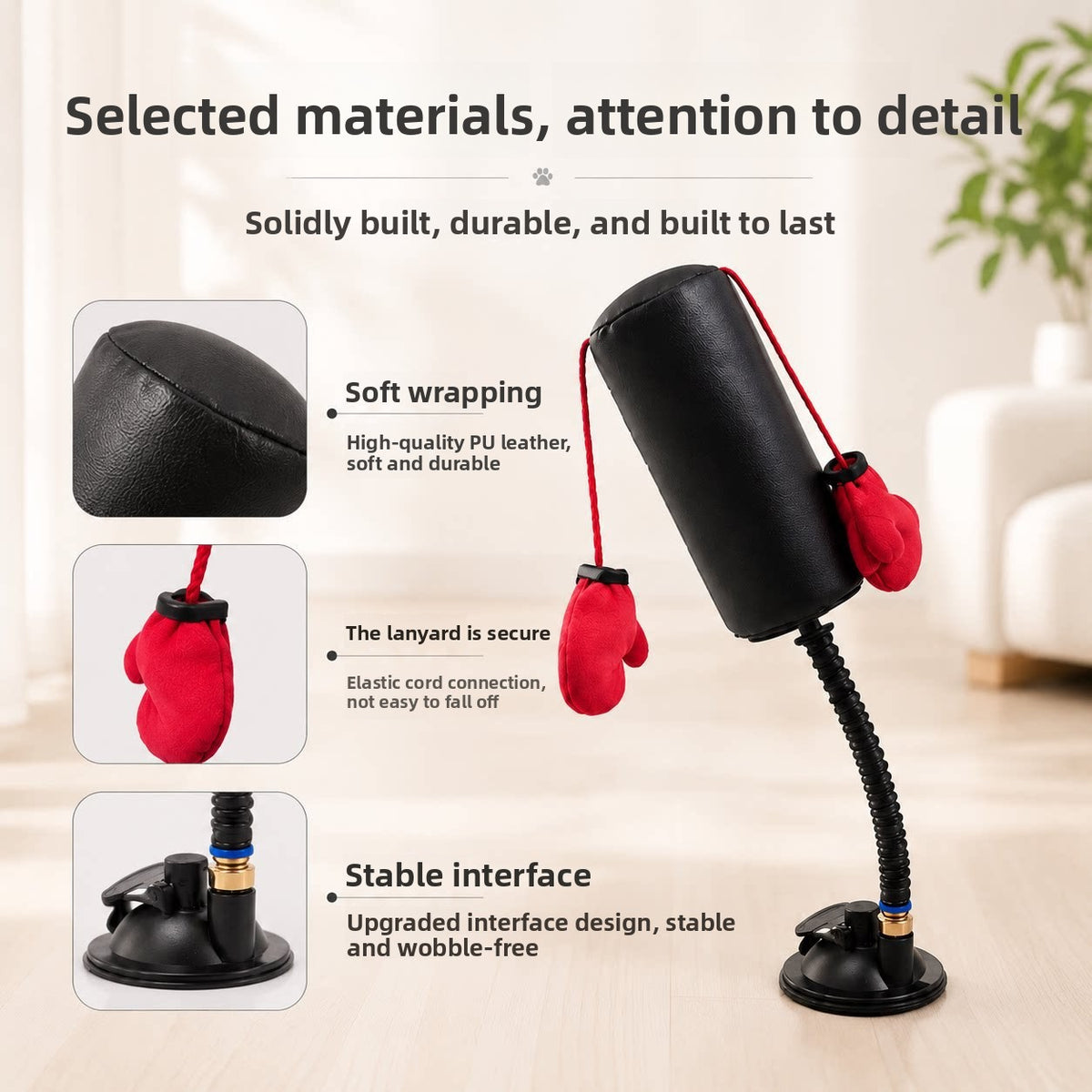 Cat Boxing Gloves Toy with Suction Cup Base