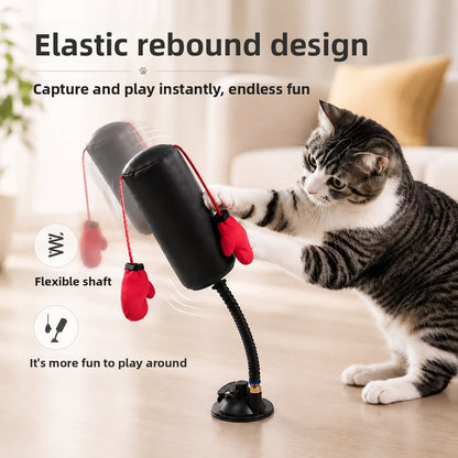 Cat Boxing Gloves Toy with Suction Cup Base