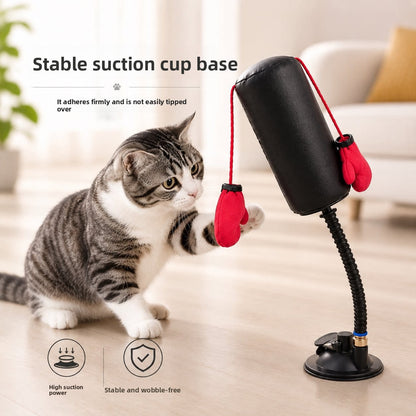 Cat Boxing Gloves Toy with Suction Cup Base